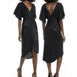 ASTR The Label Hi-Lo Metallic Evening Dress